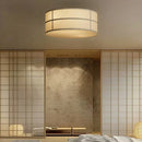 Axyaa Wabi Sabi Cloth Pendant Light: Retro Round Ceiling Light for Home & Hospitality