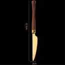 Axyaa Golden Stainless Steel Cutlery Set with Wooden Handles
