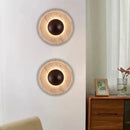 Axyaa Wooden LED Wall Lamp with Yellow Travertine Design