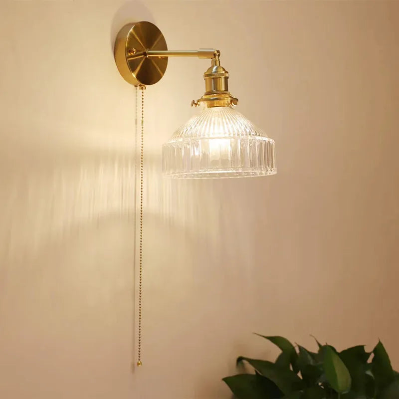 Axyaa Nordic Glass Shade LED Wall Lamp	with Switch