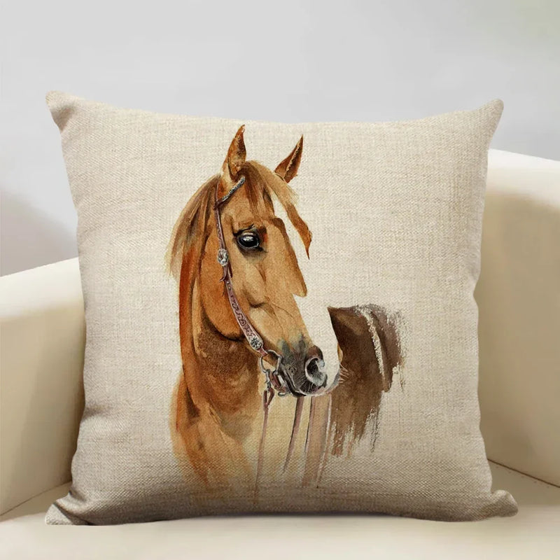Axyaa Animal Horse Chicken Lizard Cow Antelope Pillow Case