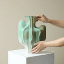 Axyaa Ceramic Vase Abstract Geometric Ornaments Irregular Folds Home Decoration Handicrafts