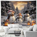 Axyaa Winter Snowman Print Tapestry for Christmas Party Decoration