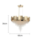 Axyaa Gold K9 Crystal Pendant Light for Bedroom Living Room Dining Kitchen
