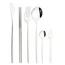 Axyaa Gold Western Dinnerware Set Stainless Steel Cutlery Home Wedding Flatware