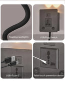 Axyaa Rotatable LED Wall Sconce Lamp with USB Port, Modern Simple Design