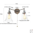 Axyaa Vintage Industrial Wall Light with Pull Chain Switch