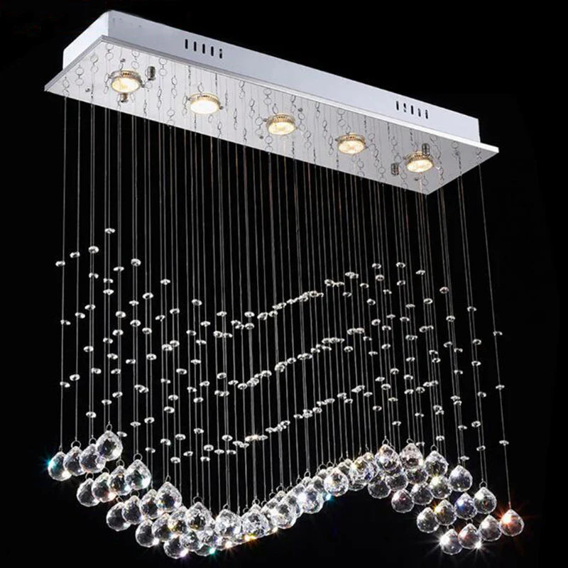 Axyaa Crystal Pendant Lights: Modern Luxury LED Hanging Lamps