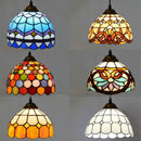 Axyaa Tiffany Glass Pendant Lamp: Elegant Ceiling Chandelier for Home Decor
