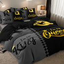 Axyaa Crown Design King & Queen Duvet Set - Soft Polyester, Machine Washable