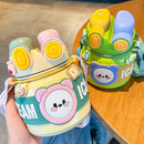 Axyaa Double Drinking Bottle: 850ML Stainless Steel Insulated Cup with Straw