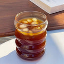 Axyaa Wave Vintage Glass Cups Set for Cold Drinks, Milk, Juice, Champagne