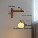Axyaa LED Wall Light with White Ceramic Shade - Japan Style Stair & Bedside Lamp