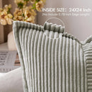 Axyaa Boho Grey Corduroy Throw Pillow Cover - Soft Cozy Cushion for Home Decor