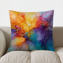 Colorful Abstract Ink-Marbled Cushion Cover for Sofa, Bedroom, Car by Axyaa
