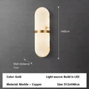 Axyaa Oval Copper Marble Wall Lamp: Post-Modern, Minimalist Lighting Fixture for Bedroom and Hotel