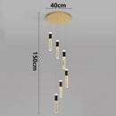Axyaa Crystal Chandelier Stair Pendant: Modern Living Room Lighting