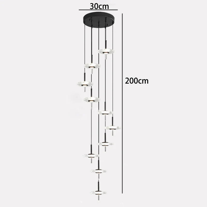 Axyaa Nordic Stair Chandelier Pendant Lights for Living Room and Dining Room