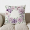 Axyaa Pink & Purple Floral Throw Pillow Cover for Sofa, Bedroom, Car