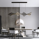 Axyaa Fishbone LED Pendant Light: Modern Nordic Chandelier for Home, Restaurant, and Loft