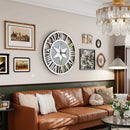 Axyaa Silver Glass Mirror Roman Numerals Crush Diamond Wall Clock, Battery Operated