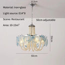 Axyaa Pink Glass Pearl Chandelier - Murano Style Vintage Living Room Light