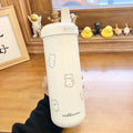 Axyaa Bear Stainless Steel Tumbler 850ml Thermos Cup - Kawaii Boba Tea Water Bottle