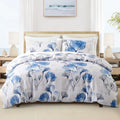 Leaf Plant Duvet Set, 2/3pc Polyester Bedding for Single King Bed by Axyaa