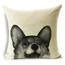 Axyaa Geometric Prints Linen Pillowcase - Square Cushion Cover for Bedroom and Car