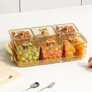 Axyaa 4/6 Grids Food Tray: Dual Handle Snack Fruit Candy Box Organizer