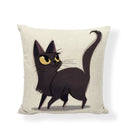Axyaa Striped Cat Print Pillowcase for Living Room Sofa Office Chair