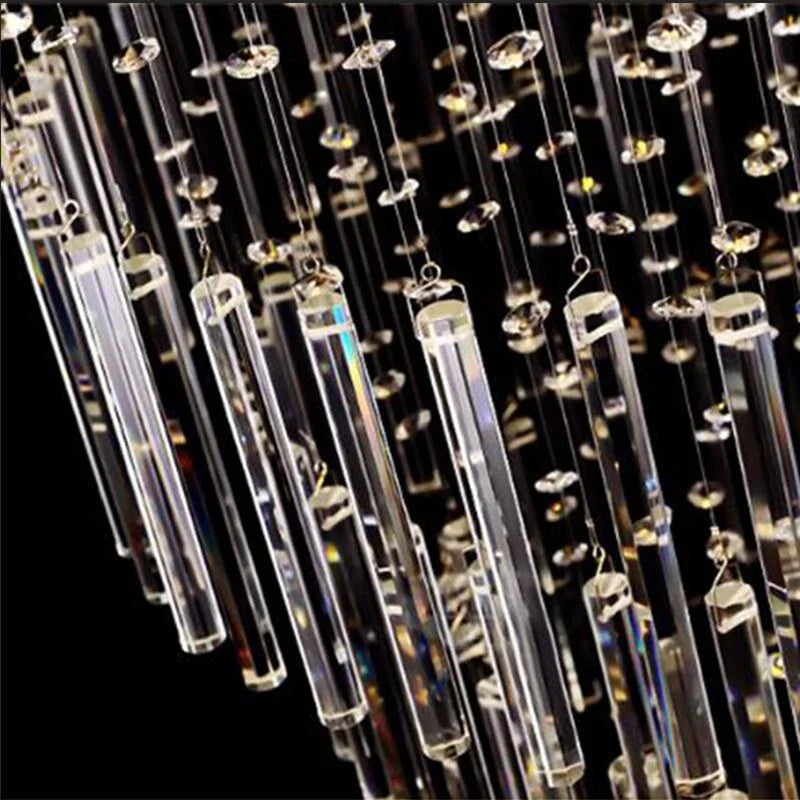 Axyaa Luxury K9 Crystal Chandelier Modern LED Pendant Light for Staircase and Home Decor