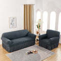 Axyaa Seersucker Universal Sofa Cover Slipcover Elastic Thickening - Fits Most Sofas