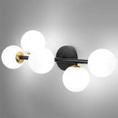 Axyaa 5-Head G9 Indoor Wall Light in Black Gold for Bathroom Mirror Vanity