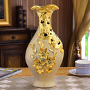 Axyaa Ceramic Dining Table Set with Vase and Flower Arrangement