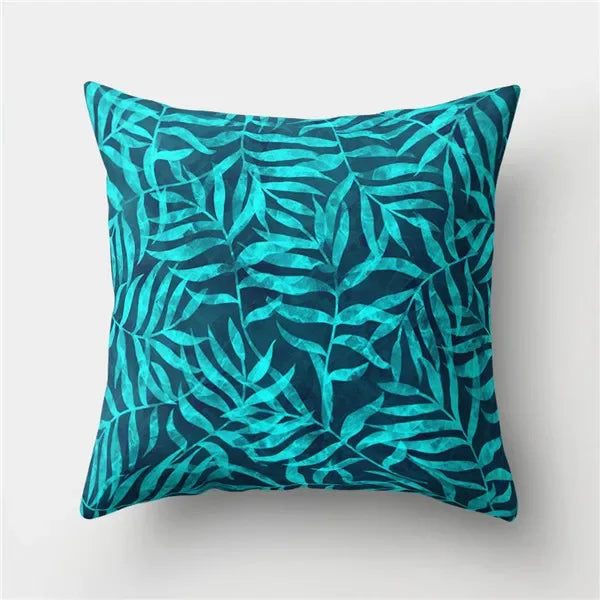 Axyaa Tropical Green Plant Tree Leaves Flower Cushion Cover 45X45CM