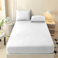 Axyaa Leaf Flower Fitted Sheet - Soft Brushed Polyester Fiber Mattress Cover