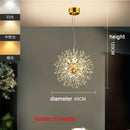 Axyaa Crystal Dandelion LED Chandelier: Modern Firefly Spark Ball Pendant Lamp
