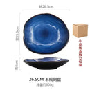 Axyaa Ceramic Irregular Dish Plate Set - Japanese Style Dinnerware