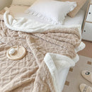 Axyaa Cozy Double Layer Fleece Blanket | Soft Plush Throw for Sofa Bed