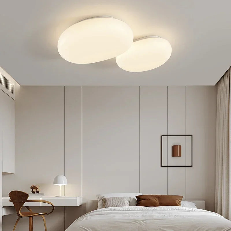 Axyaa Nordic LED Cream Ceiling Lamp for Modern Spaces