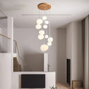 Axyaa Modern LED Stair Chandelier Pendant Light for Indoor Living Room Lighting