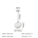 Axyaa White Glass LED Pendant Chandelier - Nordic Villa Stairs Cobble E27 Modern Design