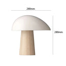 Nordic Design Wood Grain Resin Base Mushroom Table Lamp by Axyaa