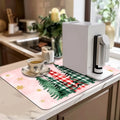 Christmas Tree Gold Snowflake Absorbent Non-Slip Drying Mat by Axyaa
