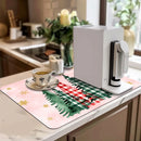 Christmas Tree Gold Snowflake Absorbent Non-Slip Drying Mat by Axyaa