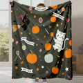 Axyaa Halloween Cartoon Flannel Blanket - Cute Print - Office Nap Sofa Blanket