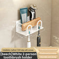 Axyaa Toothbrush Rack & Mug Holder with Toothpaste Squeezer - Wall Mounted Storage