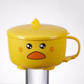 Axyaa Cute Duck Ramen Noodles Bowl Lid Stainless Steel Kitchen Tableware