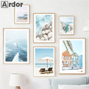 Axyaa Beach Cabin Van Surf Canvas Wall Art Summer Ocean Decor